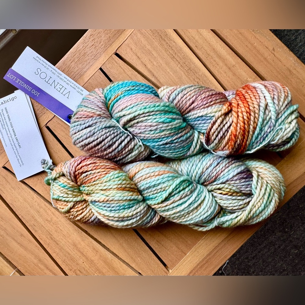 Hand-Dyed Multicolor Wool Yarn - Pastel Aqua, Peach & Lavender - Picture 3 of 17